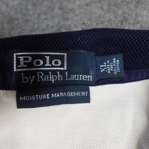 Polo Ralph Lauren Polo Shirt XL Blue Color Block Moisture Management Pima Cotton - Picture 4 of 7